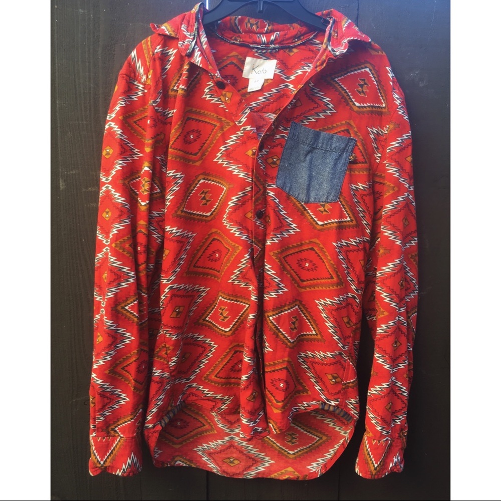 Koto long sleeve button down pocket flannel